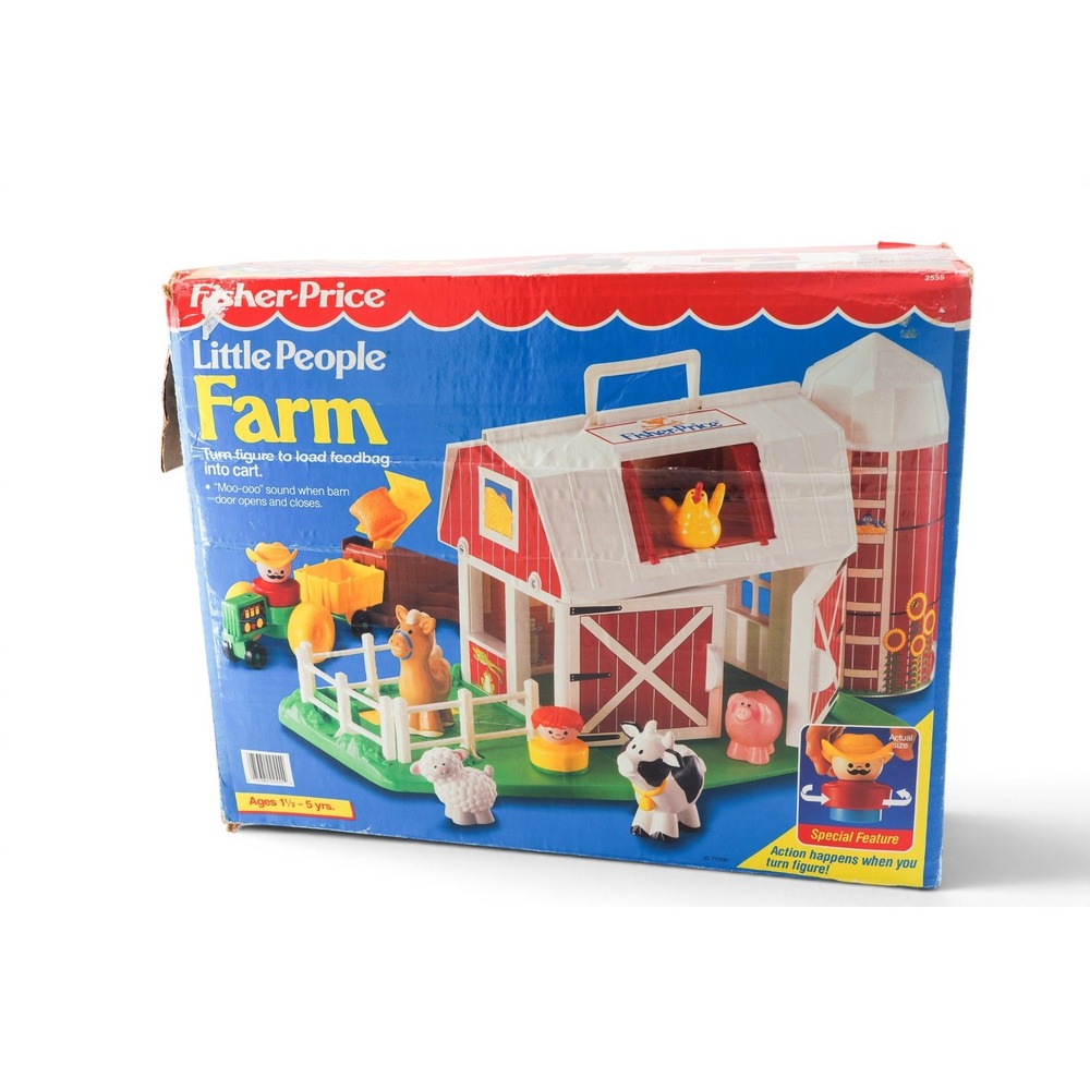 Vintage 1990s Fisher-Price Little People Farm Playset #2555 in Original Box
